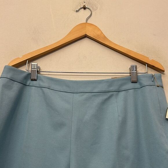 Peck & Peck robins egg blue side zip ankle pants Size 14 New - Picture 3 of 9